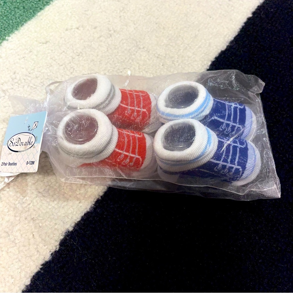 👣 0-12M So Dorable 2 Pair Booties Set